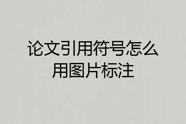 论文引用符号怎么用图片标注