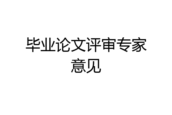 毕业论文评审专家意见