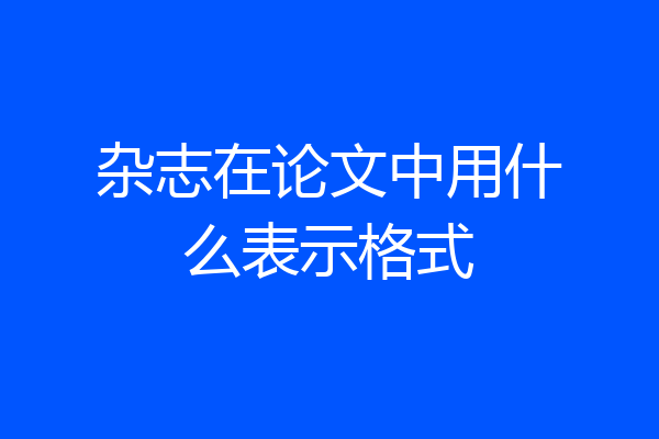杂志在论文中用什么表示格式