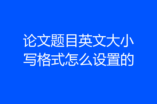 论文题目英文大小写格式怎么设置的