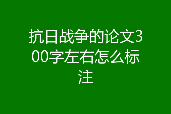 抗日战争的论文300字左右怎么标注