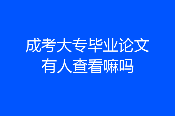 成考大专毕业论文有人查看嘛吗
