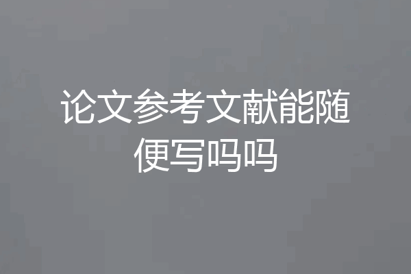 论文参考文献能随便写吗吗