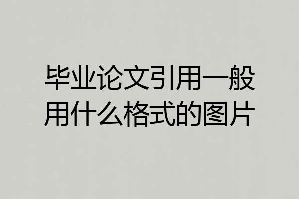 毕业论文引用一般用什么格式的图片