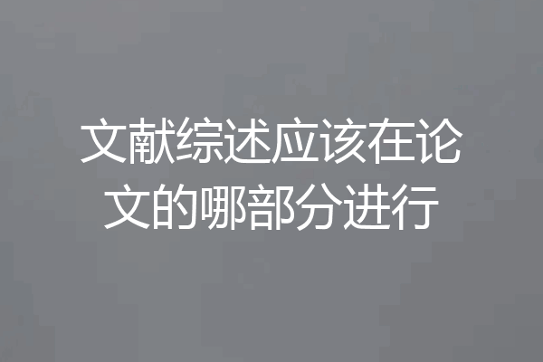 文献综述应该在论文的哪部分进行