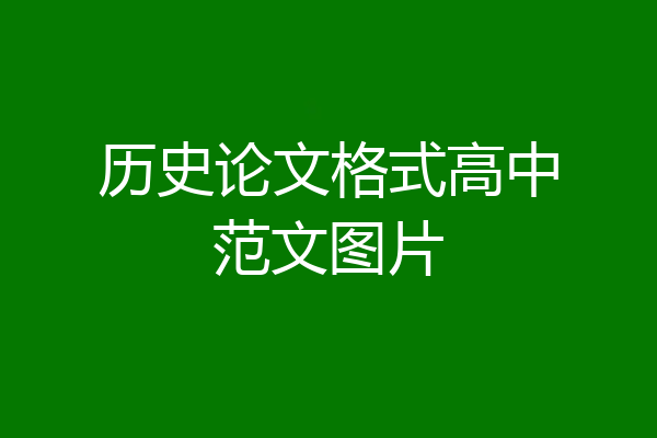 历史论文格式高中范文图片