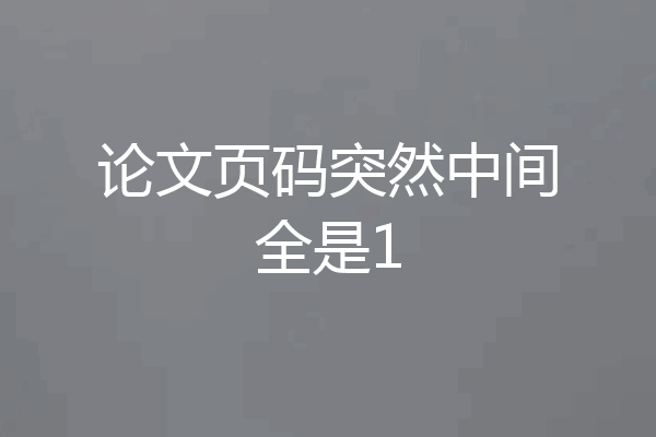 论文页码突然中间全是1