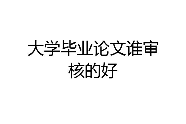 大学毕业论文谁审核的好