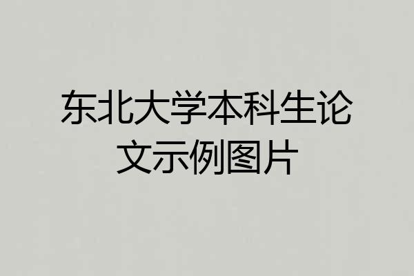 东北大学本科生论文示例图片