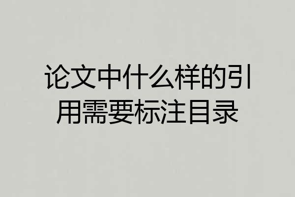 论文中什么样的引用需要标注目录
