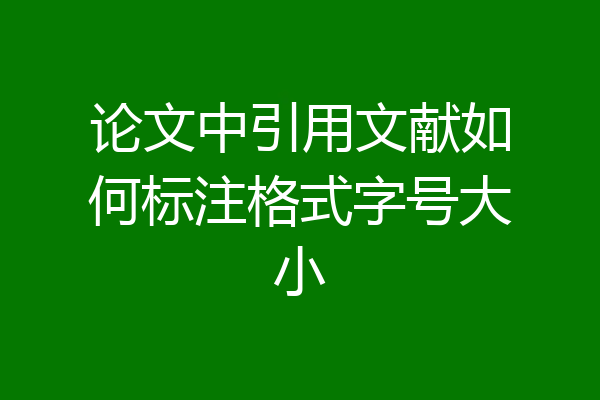 论文中引用文献如何标注格式字号大小