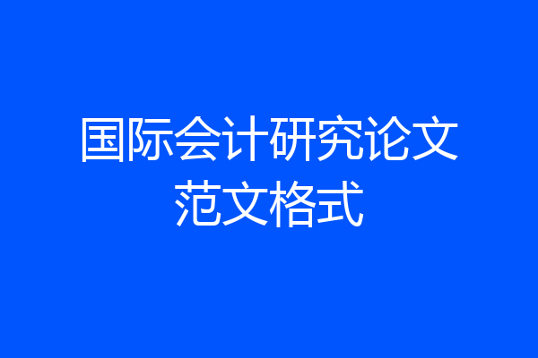 国际会计研究论文范文格式