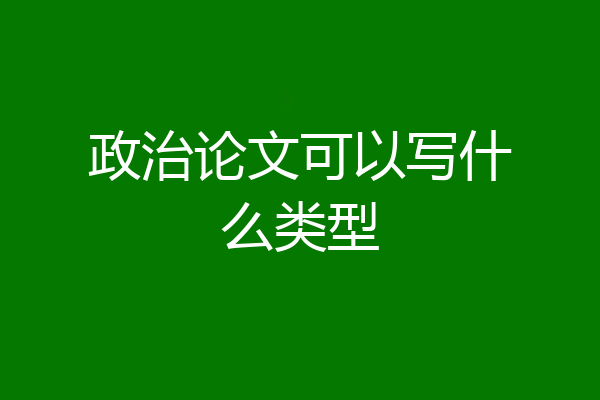 政治论文可以写什么类型