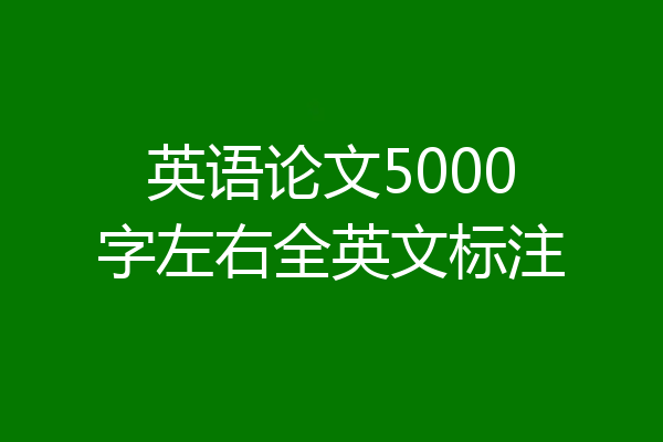 英语论文5000字左右全英文标注