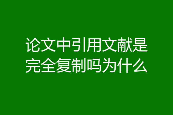 论文中引用文献是完全复制吗为什么