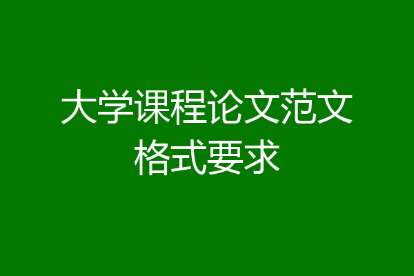 大学课程论文范文格式要求