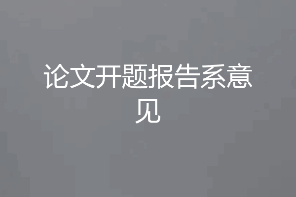 论文开题报告系意见