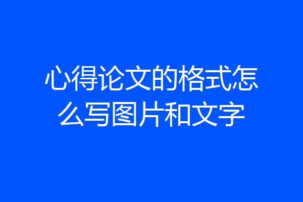 心得论文的格式怎么写图片和文字