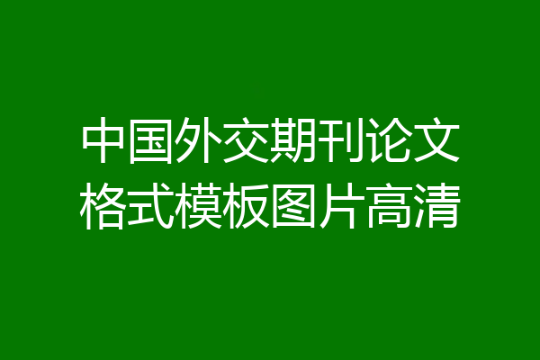 中国外交期刊论文格式模板图片高清