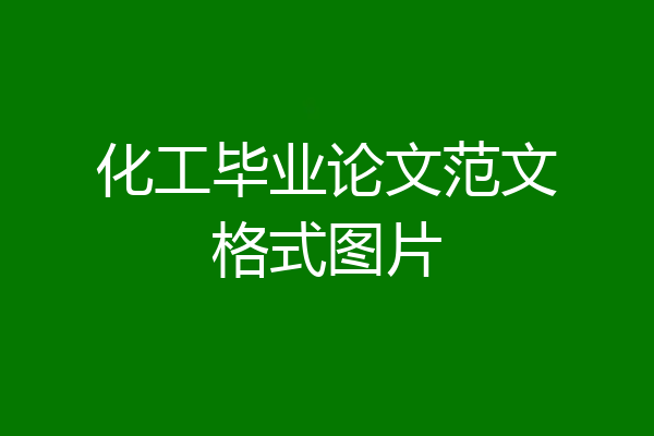 化工毕业论文范文格式图片