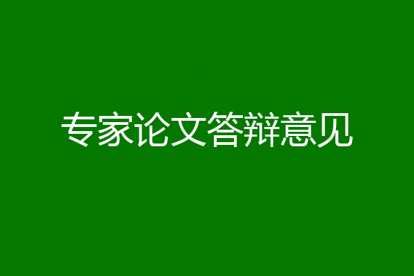 专家论文答辩意见