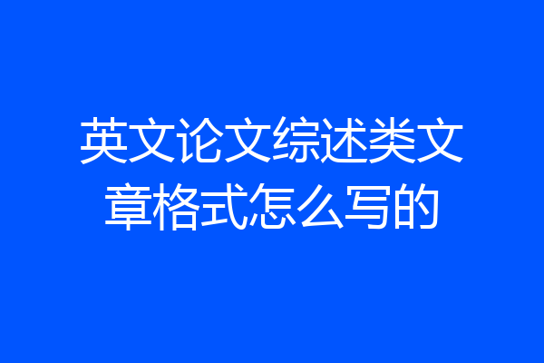 英文论文综述类文章格式怎么写的