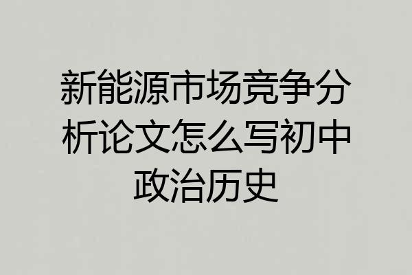 新能源市场竞争分析论文怎么写初中政治历史