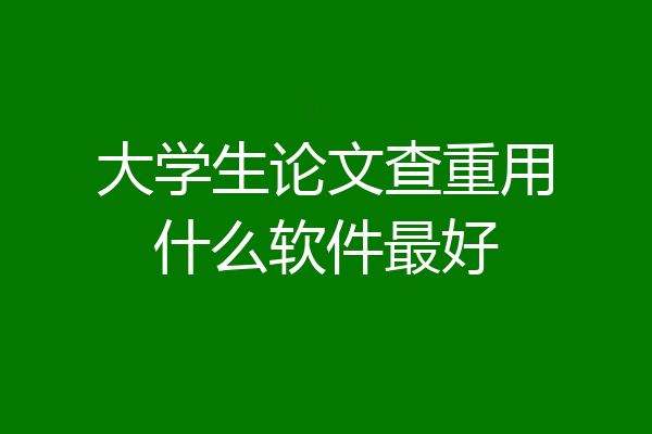 大学生论文查重用什么软件最好