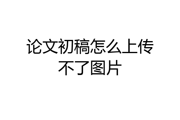 论文初稿怎么上传不了图片
