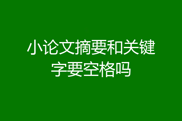 小论文摘要和关键字要空格吗