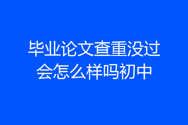 毕业论文查重没过会怎么样吗初中