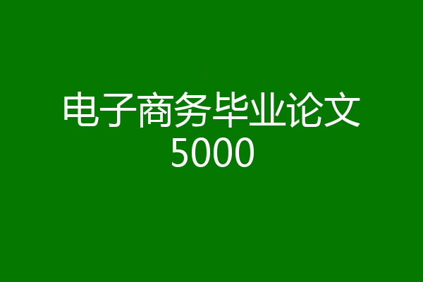 电子商务毕业论文5000