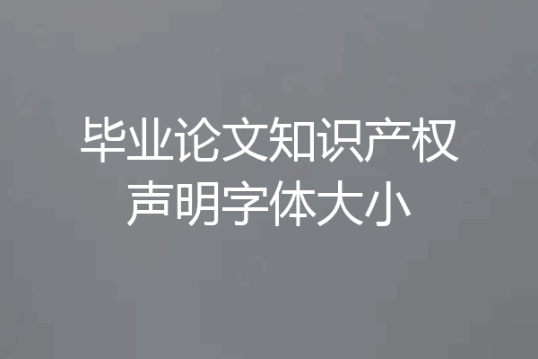 毕业论文知识产权声明字体大小
