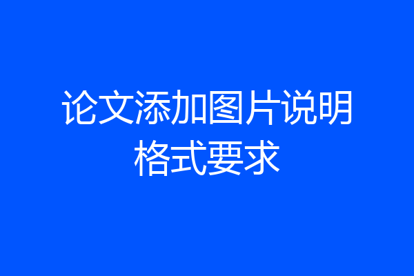 论文添加图片说明格式要求