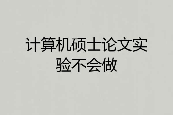 计算机硕士论文实验不会做
