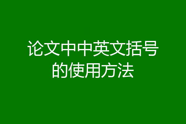 论文中中英文括号的使用方法