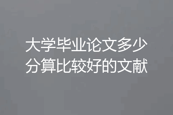 大学毕业论文多少分算比较好的文献