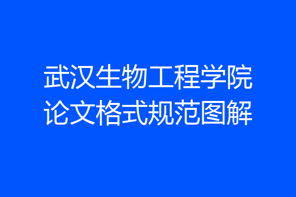 武汉生物工程学院论文格式规范图解