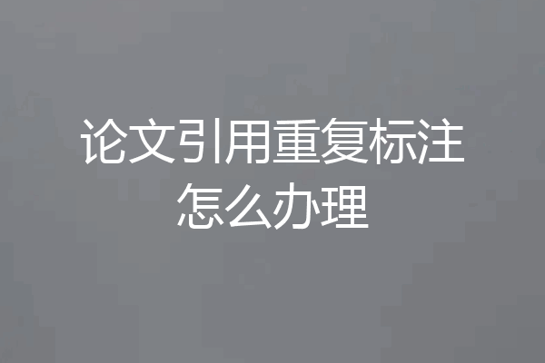 论文引用重复标注怎么办理