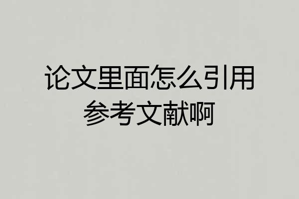 论文里面怎么引用参考文献啊