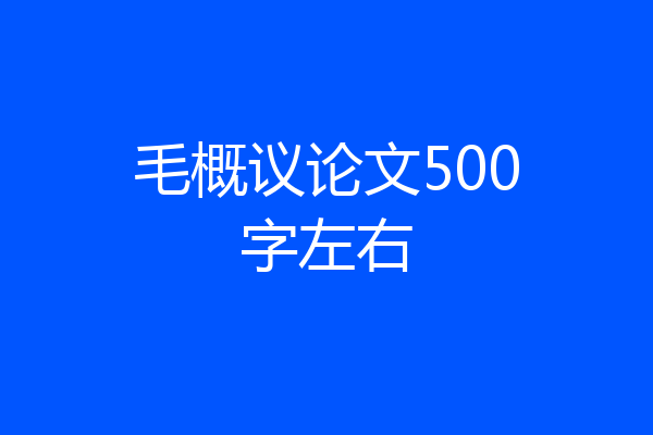 毛概议论文500字左右