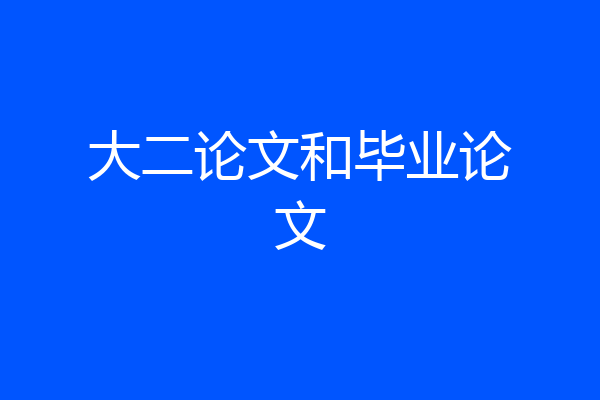 大二论文和毕业论文