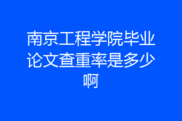 南京工程学院毕业论文查重率是多少啊