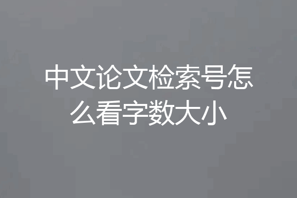 中文论文检索号怎么看字数大小