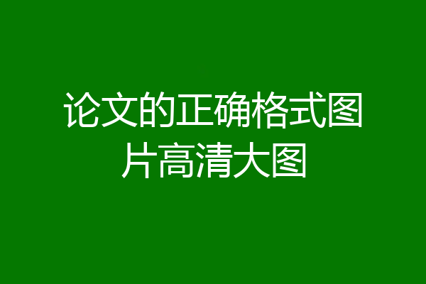论文的正确格式图片高清大图
