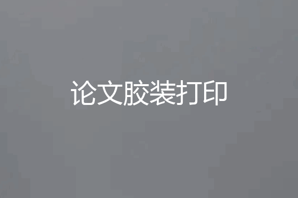 论文胶装打印