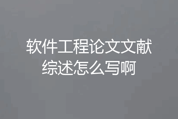 软件工程论文文献综述怎么写啊