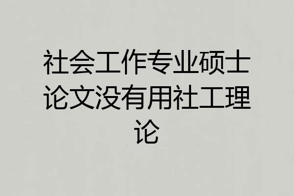 社会工作专业硕士论文没有用社工理论
