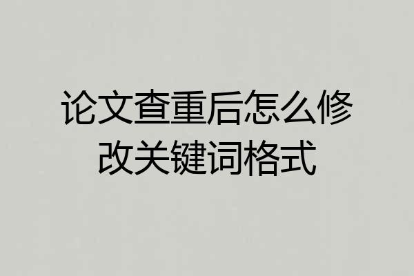 论文查重后怎么修改关键词格式