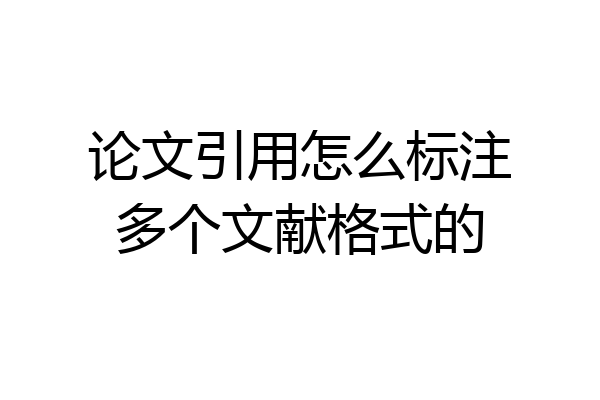 论文引用怎么标注多个文献格式的